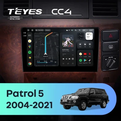 Штатная магнитола Teyes CC4 8/128 Nissan Patrol V 5 Y61 (2004-2021) F3 Правый руль