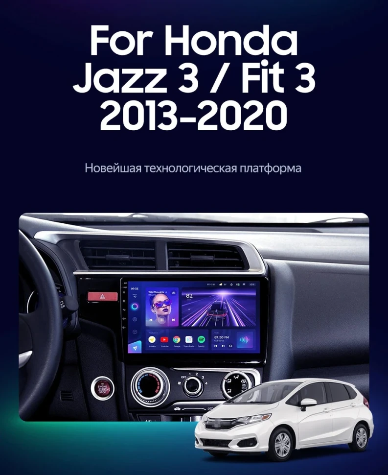 Штатная магнитола Teyes CC3 2K 6/128 Honda Jazz 3 (2013-2020) Тип-A