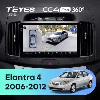 Штатная магнитола Teyes CC4 Pro 360 12/256 Hyundai Elantra 4 HD (2006-2012)