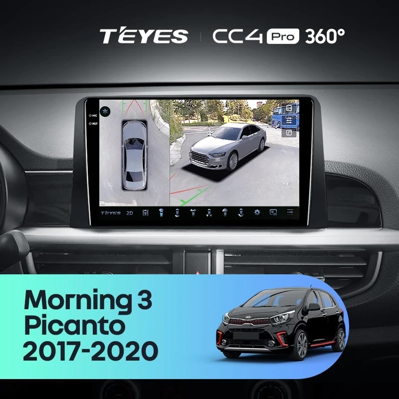 Штатная магнитола Teyes CC4 Pro 360 12/256 Kia Picanto (2017-2020) Тип-A