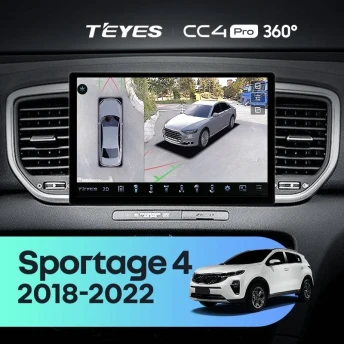 Штатная магнитола Teyes CC4 Pro 360 8/128 Kia Sportage 4 QL (2018-2022) Тип-A (11")