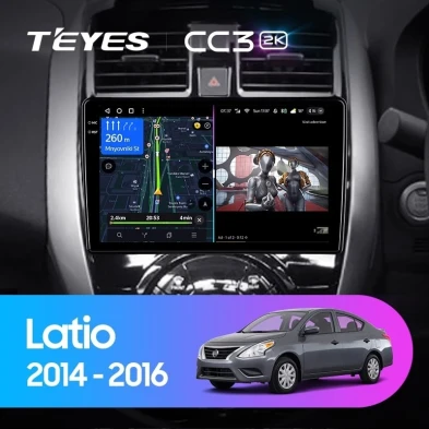 Штатная магнитола Teyes CC3 2K 360 6/128 Nissan Latio N17 (2014-2016) Правый руль