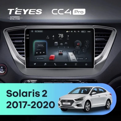 Штатная магнитола Teyes CC4 Pro 12/256 Hyundai Solaris 2 (2017-2020) F1 Тип-B