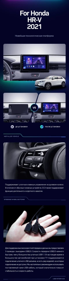 Штатная магнитола Teyes CC3 4/32 Honda HR-V 2021+