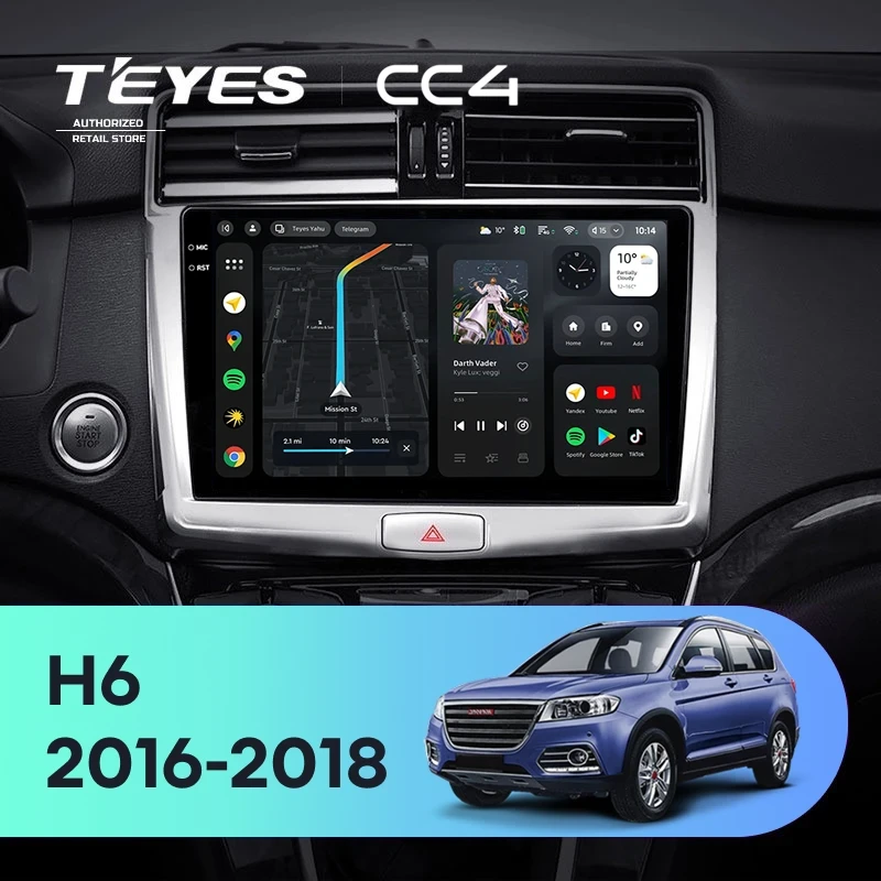 Штатная магнитола Teyes CC4 6/64 Haval H6 (2016-2018)