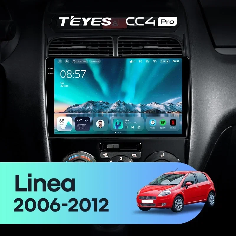 Штатная магнитола Teyes CC4 Pro 12/256 Fiat Linea (2006-2012)